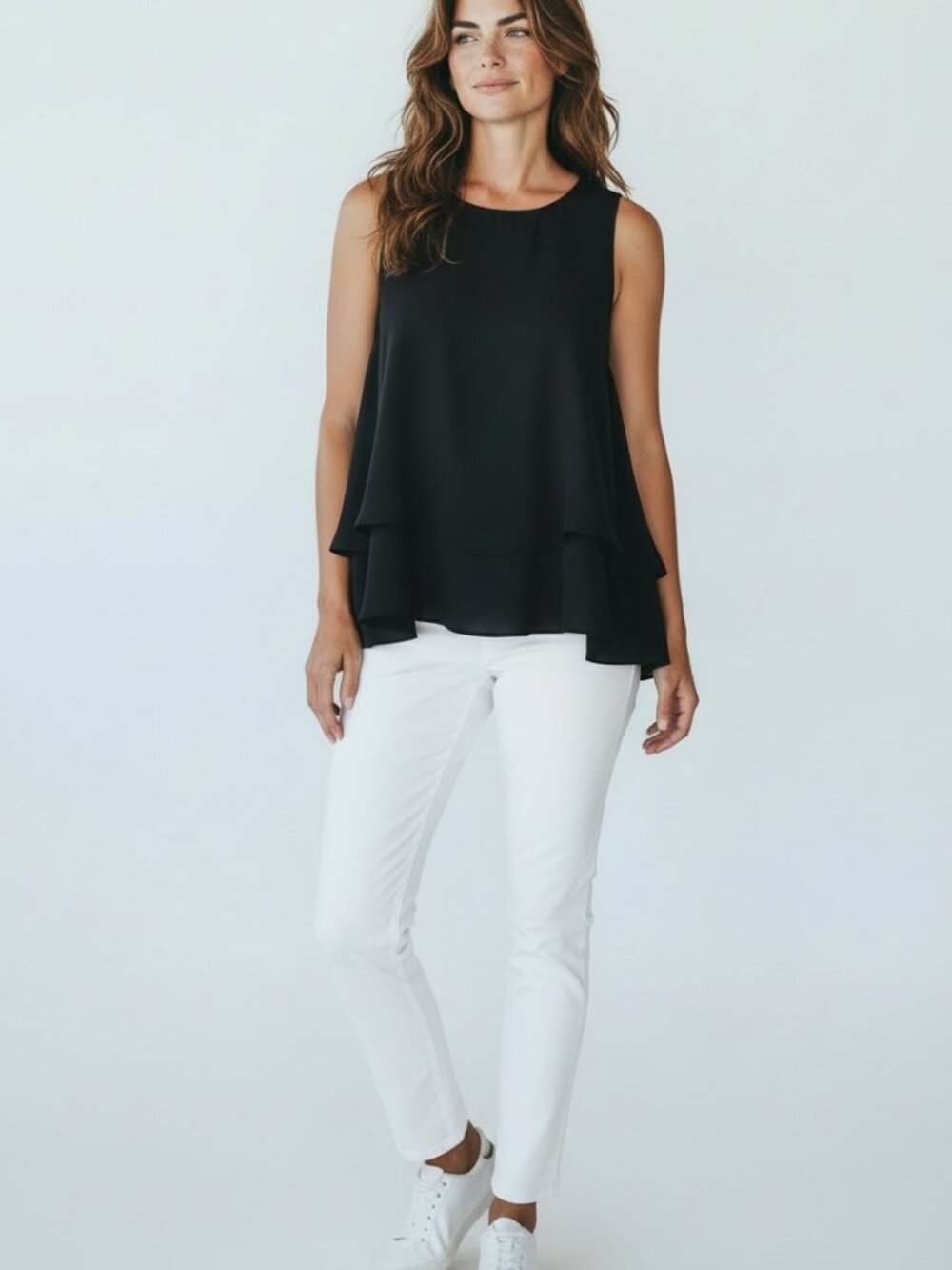 $55 NWOT ZARA Black Sleeveless Blouse XS Keyhole Capsule